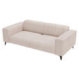 2-SITZER-SOFA Cord Creme  - Creme/Schwarz, KONVENTIONELL, Textil/Metall (207/75/104cm) - Carryhome