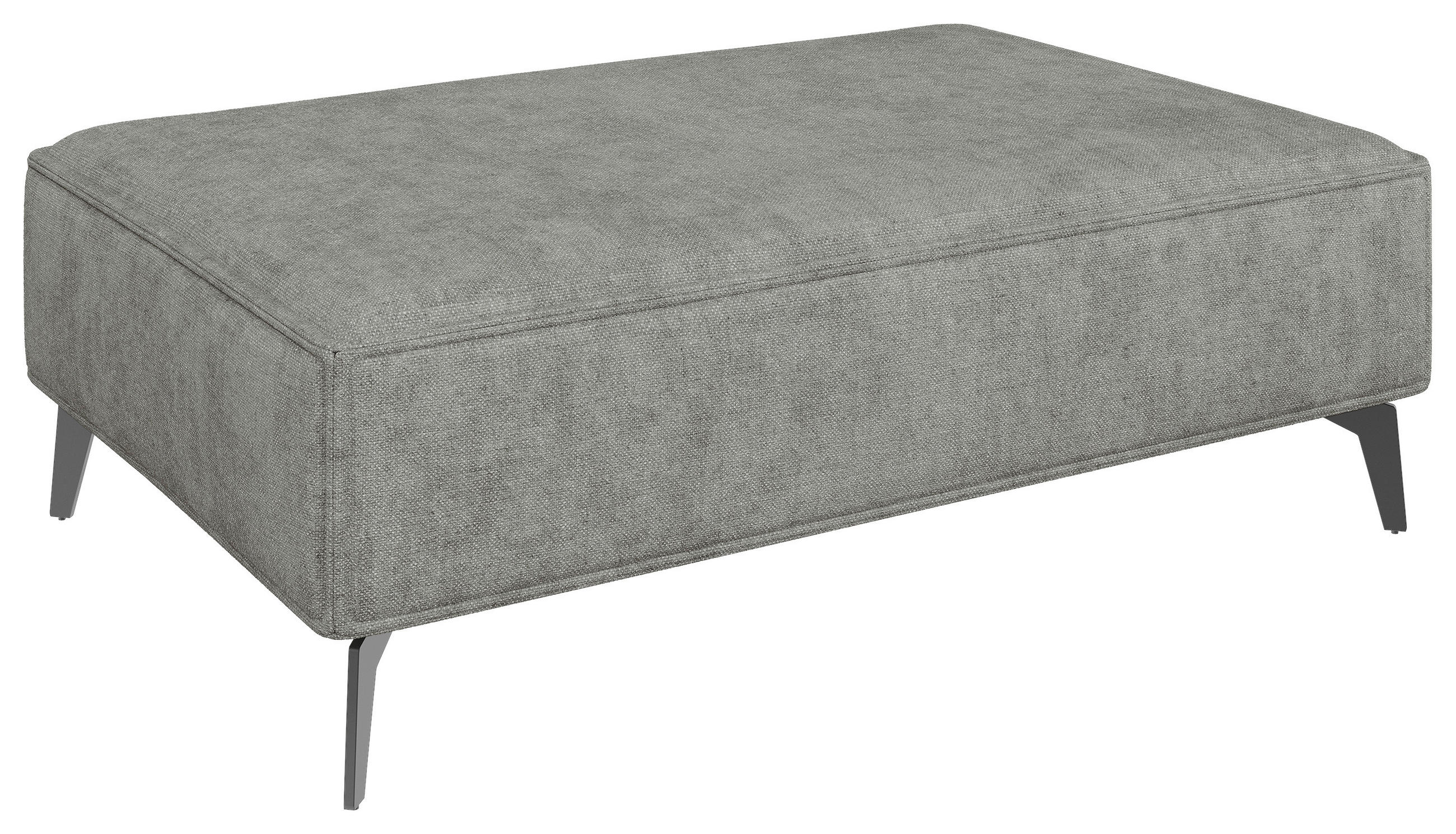 HOCKER in Textil Graubraun  - Graubraun/Schwarz, MODERN, Textil/Metall (130/44/85cm) - Carryhome