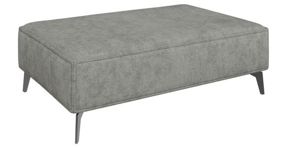 HOCKER in Textil Graubraun  - Graubraun/Schwarz, MODERN, Textil/Metall (130/44/85cm) - Carryhome