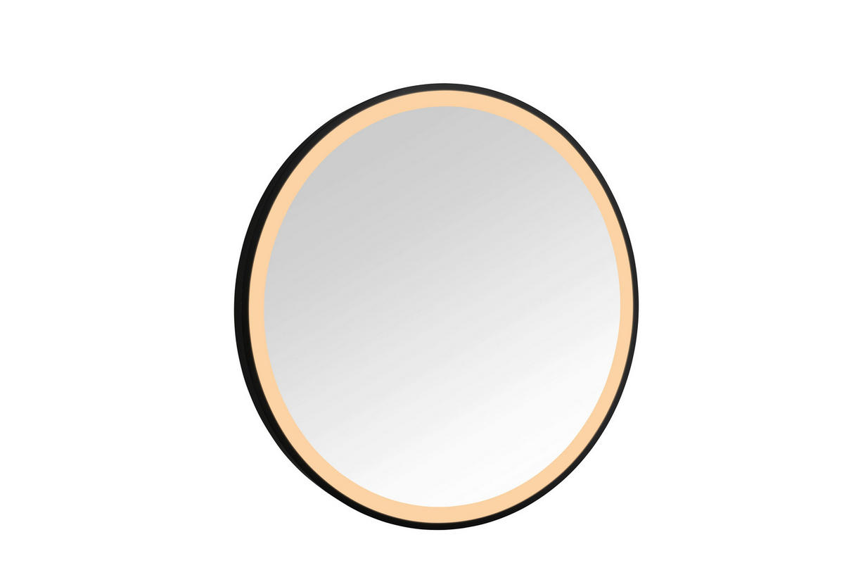 LEUCHTSPIEGEL 60/60/4 cm  - Schwarz, Trend, Glas/Metall (60/60/4cm) - Boxxx