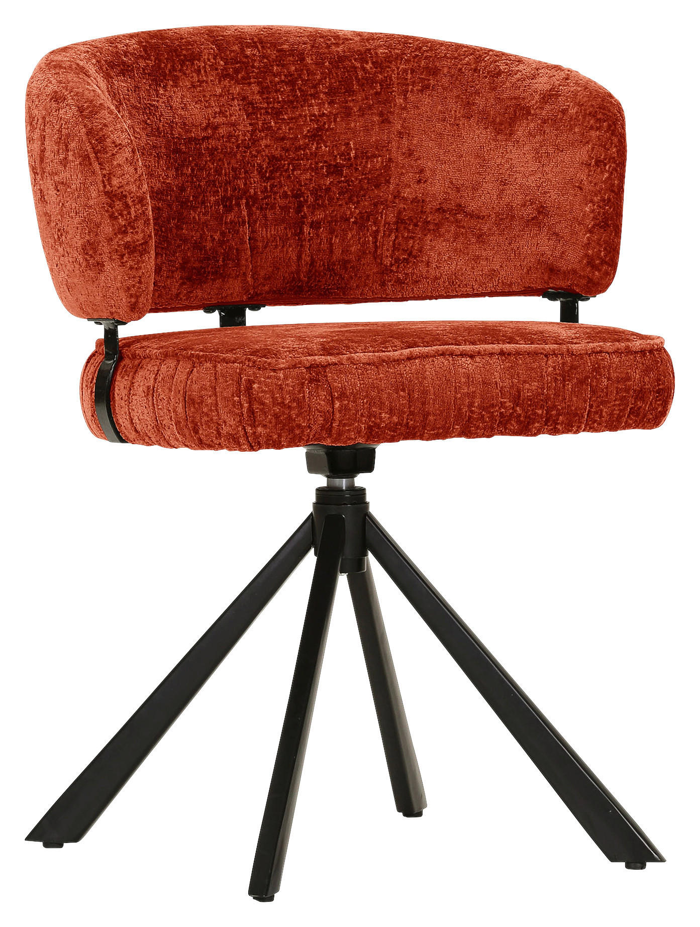 STUHL Chenille Rostfarben  - Rostfarben/Schwarz, Design, Textil/Metall (62/80/56cm) - Landscape
