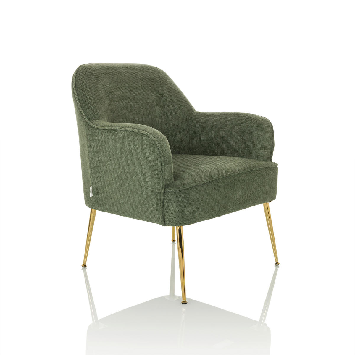 LOUNGEFÅTÖLJ  - grön, Modern, metall/textil (70/82/66cm) - MID.YOU