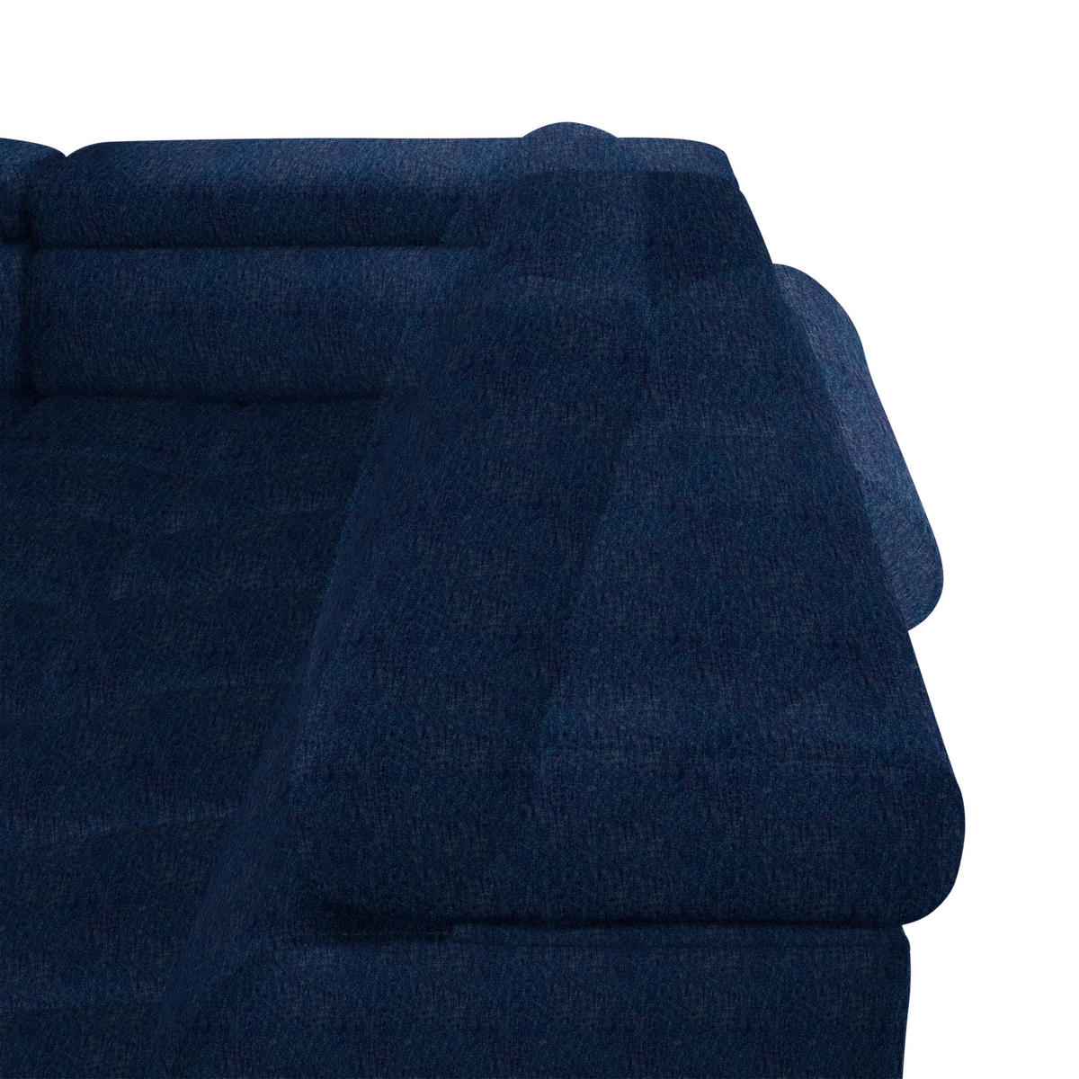 WOHNLANDSCHAFT in Samt, Webstoff Dunkelblau  - Schwarz/Dunkelblau, Design, Textil/Metall (177/385/216cm) - Welnova