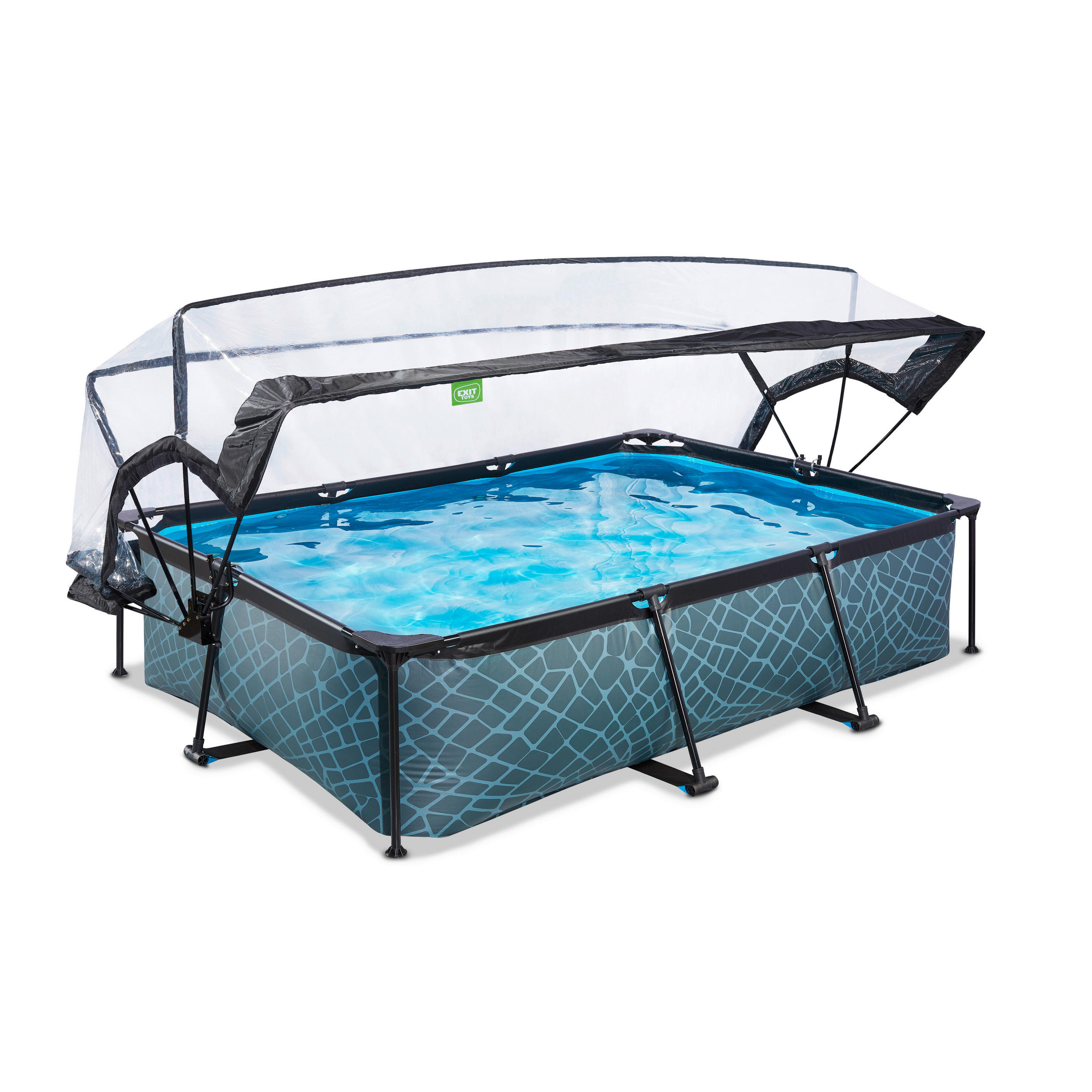 POOL-SET 300/200/65 cm  - Blau, KONVENTIONELL, Kunststoff (300/200/65cm) - EXIT Toys