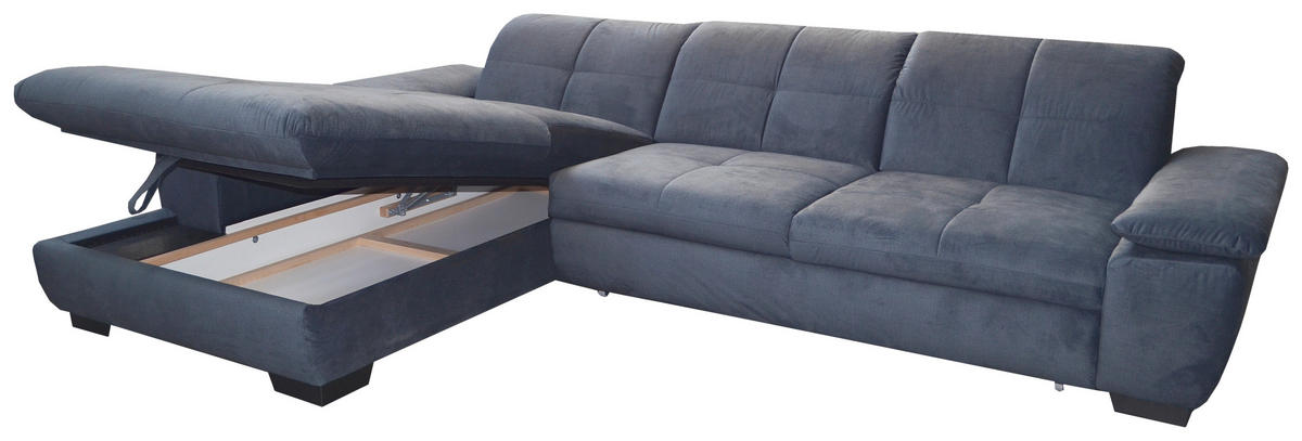 SEDEŽNA GARNITURA, velur siva  - črna/siva, Design, tekstil (204/297cm) - Xora