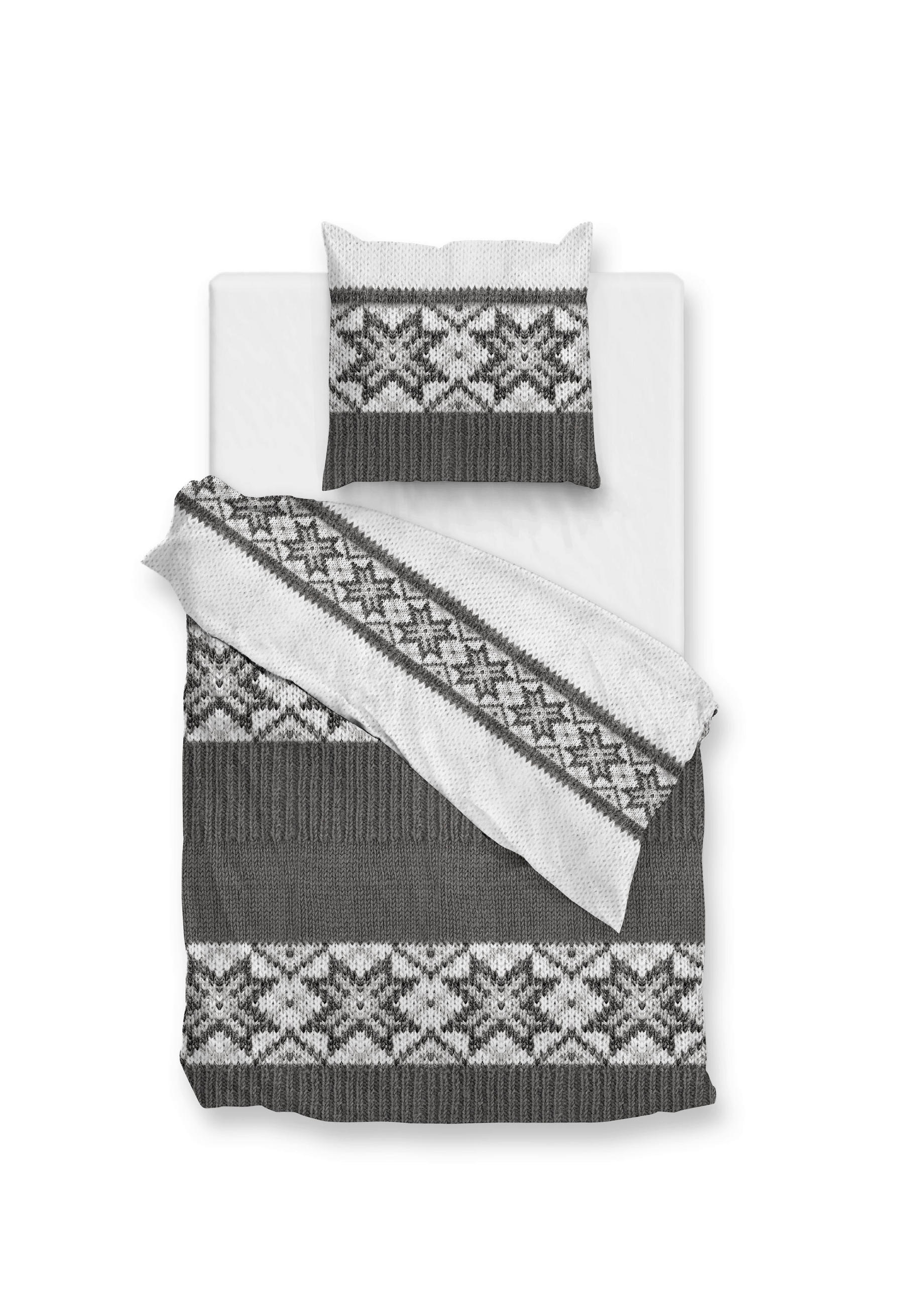 BETTWÄSCHE 2-teilig Anika Flanell 135/200 cm  - Grau, Basics, Textil (135/200cm)