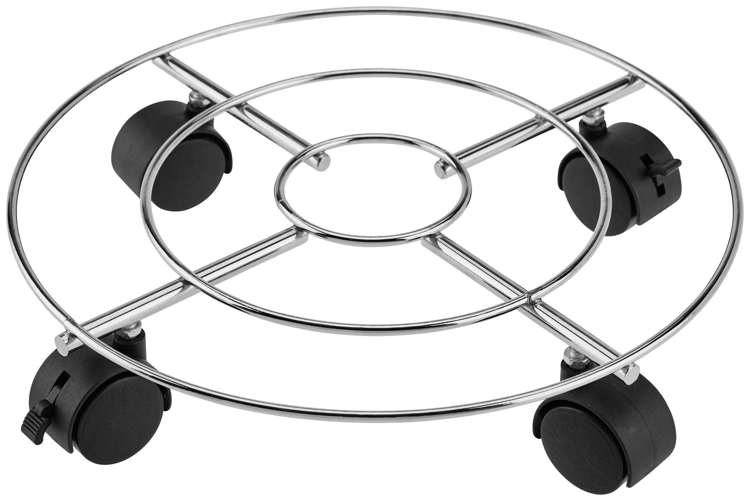 Pflanzenroller Metall/Kunstst. Schwarz/Silber Ø 30 cm