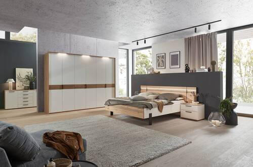 BETTANLAGE - Eichefarben/Anthrazit, KONVENTIONELL, Holz (180/200cm) - Dieter Knoll