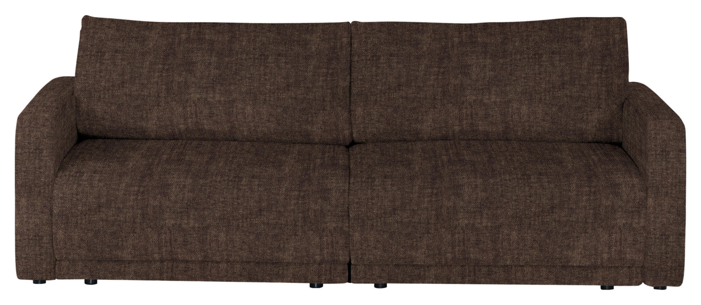 2,5-SITZER in Velours Braun  - Schwarz/Braun, Design, Kunststoff/Textil (240/70/125cm) - Xora