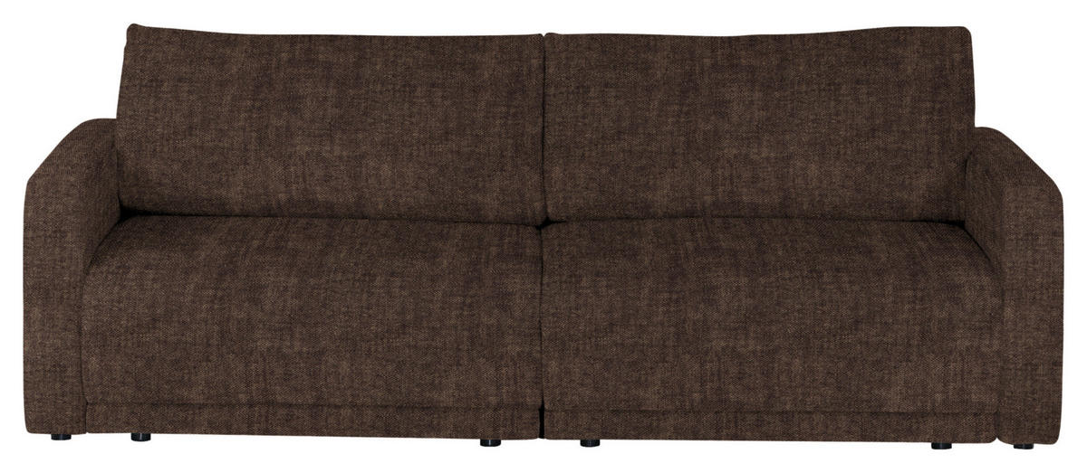 2,5-SITZER in Velours Braun  - Schwarz/Braun, Design, Kunststoff/Textil (240/70/125cm) - Xora