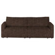 2,5-SITZER in Velours Braun  - Schwarz/Braun, Design, Kunststoff/Textil (240/70/125cm) - Xora