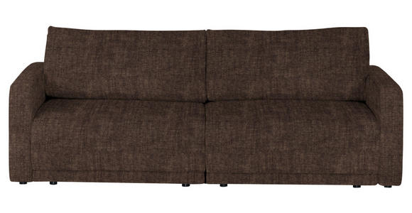 2,5-SITZER in Velours Braun  - Schwarz/Braun, Design, Kunststoff/Textil (240/70/125cm) - Xora