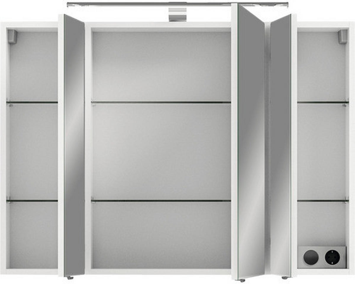 SPIEGELSCHRANK 98/70,3/17 cm  - Chromfarben/Weiß, KONVENTIONELL, Glas/Holzwerkstoff (98/70,3/17cm) - Pelipal