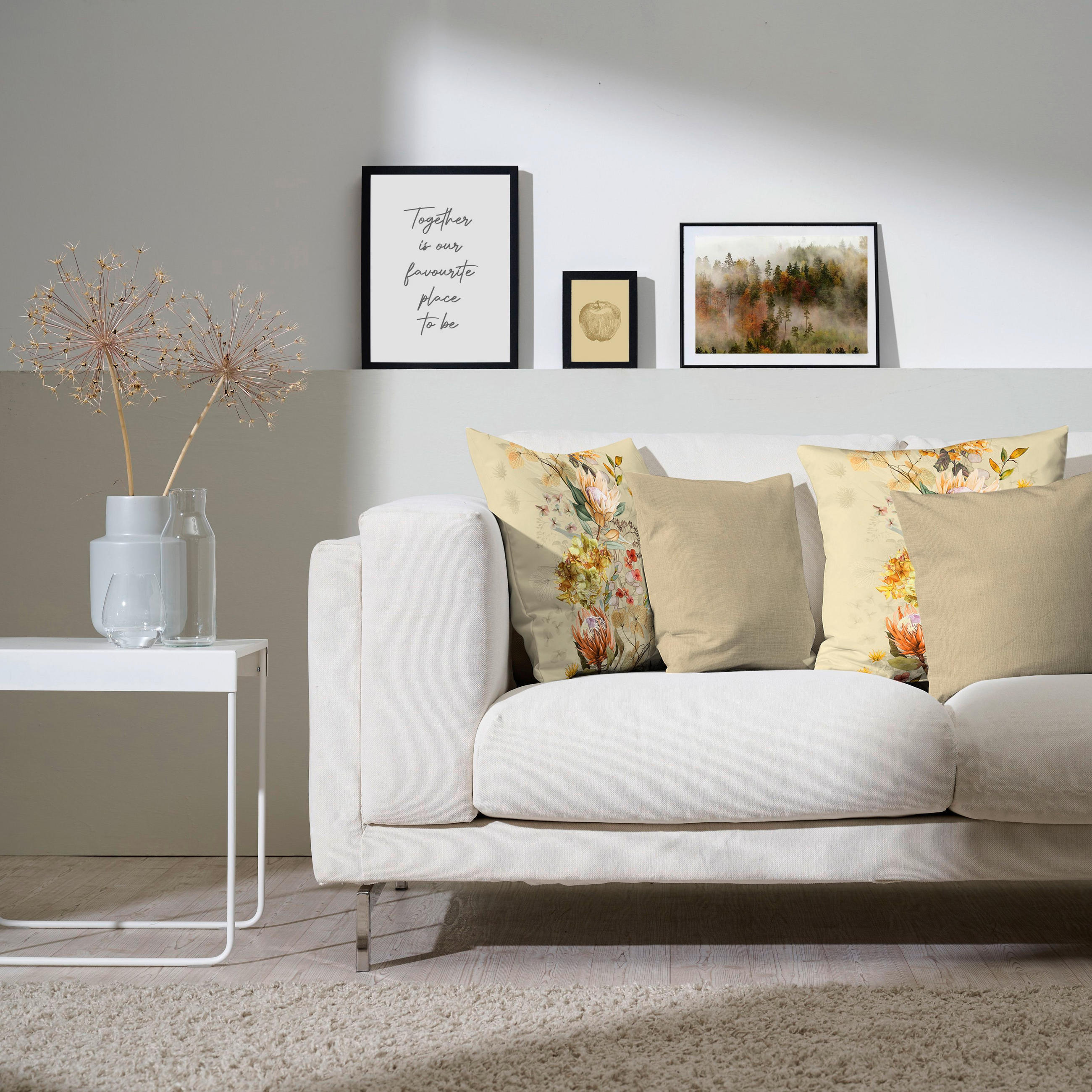 KISSENHÜLLE 49/49 cm  - Koralle/Beige, Natur, Textil (49/49cm) - Apelt