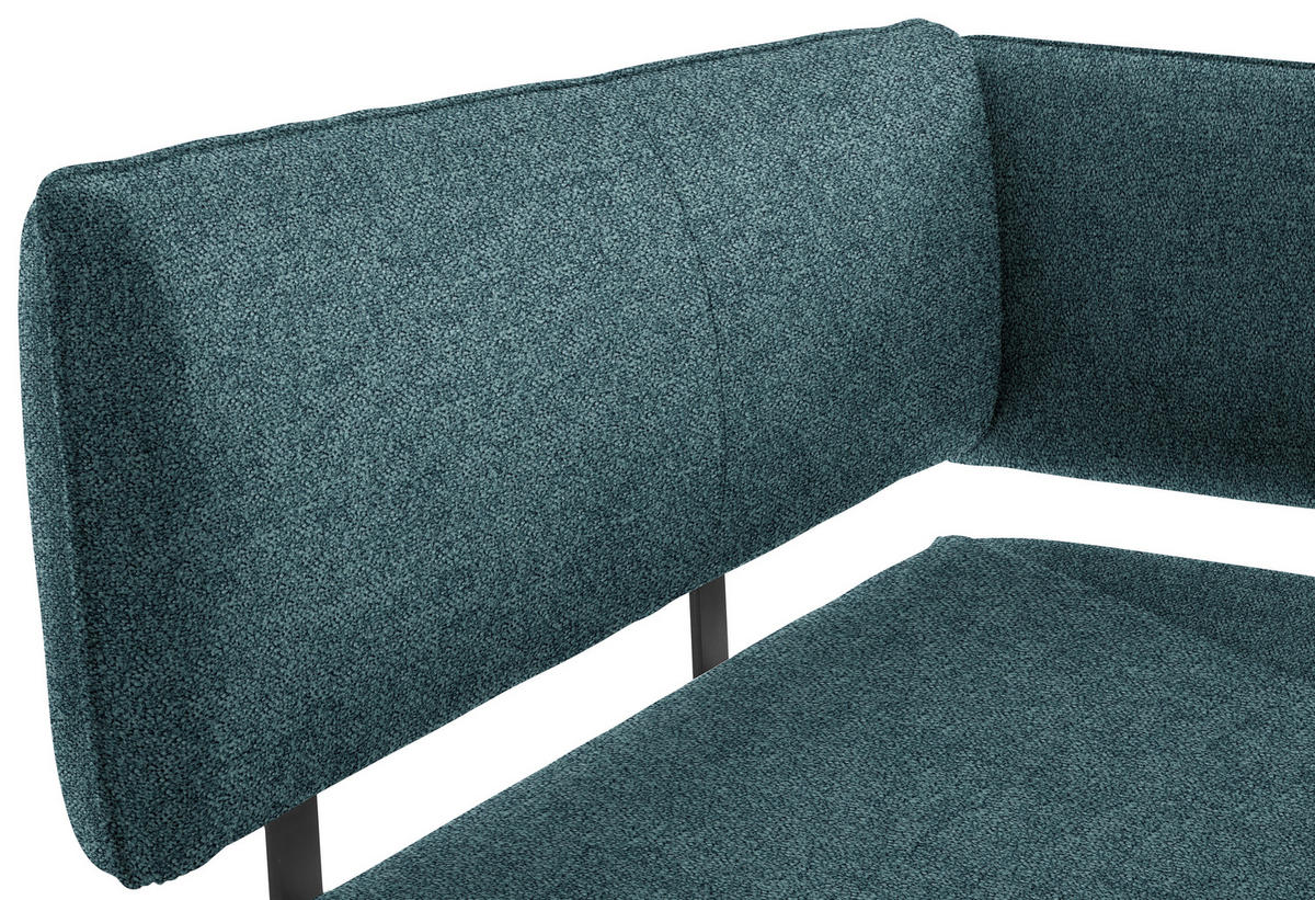 ECKBANK 150/190 cm  in Blau, Schwarz  - Blau/Schwarz, MODERN, Textil/Metall (150/190cm) - Cantus