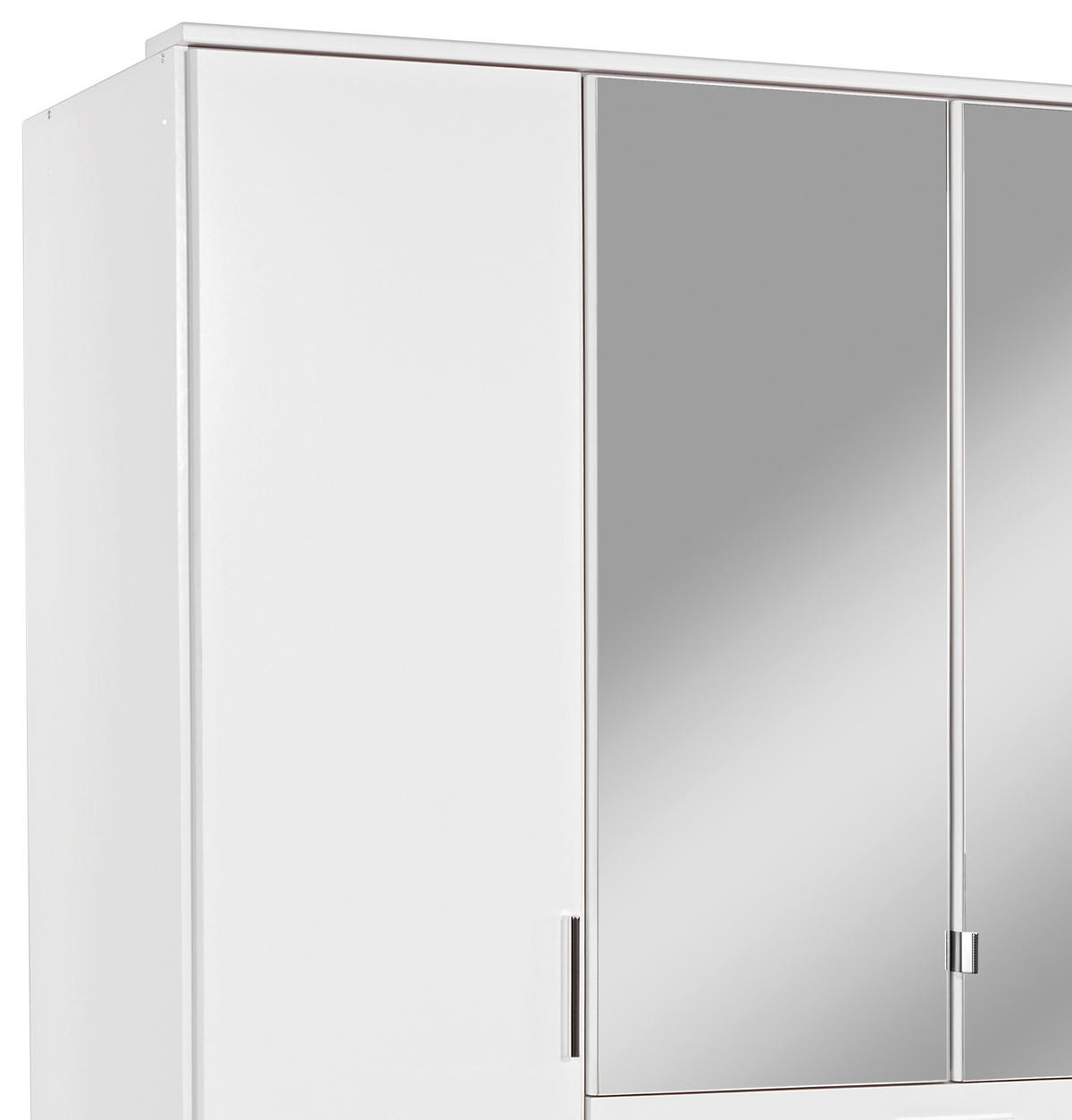 KLEIDERSCHRANK 180/198/58 cm Weiß  - Alufarben/Weiß, KONVENTIONELL, Holzwerkstoff/Kunststoff (180/198/58cm) - MID.YOU