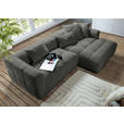 ECKSOFA Schwarz Flachgewebe  - Schwarz, KONVENTIONELL, Kunststoff/Textil (280/170cm) - Carryhome