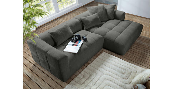 ECKSOFA Schwarz Flachgewebe  - Schwarz, KONVENTIONELL, Kunststoff/Textil (280/170cm) - Carryhome