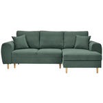 ECKSOFA  in Webstoff Grün  250/145 cm  - Naturfarben/Grün, KONVENTIONELL, Holz/Textil (250/145cm) - Carryhome