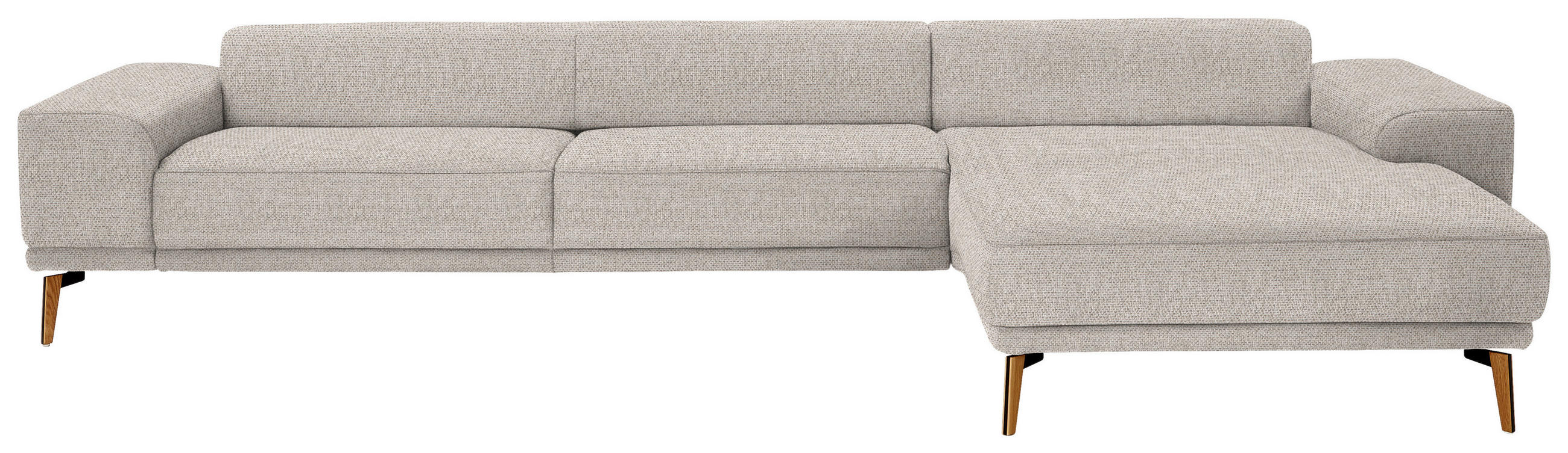 ECKSOFA in Flachgewebe Beige  - Wildeiche/Beige, Design, Holz/Textil (334/193cm) - Niels Andersson