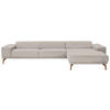 ECKSOFA in Flachgewebe Beige  - Wildeiche/Beige, Design, Holz/Textil (334/193cm) - Niels Andersson