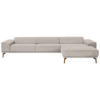 ECKSOFA in Flachgewebe Beige  334/193 cm  - Wildeiche/Beige, Design, Holz/Textil (334/193cm) - Niels Andersson
