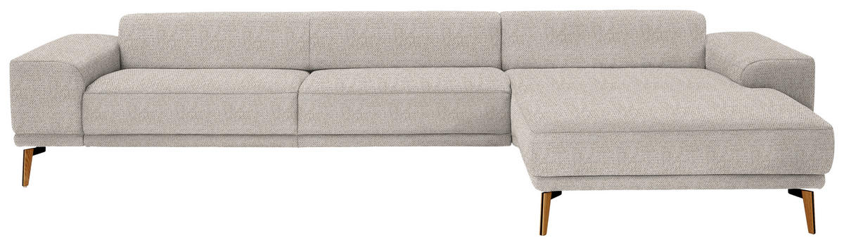ECKSOFA in Flachgewebe Beige  334/193 cm  - Wildeiche/Beige, Design, Holz/Textil (334/193cm) - Niels Andersson