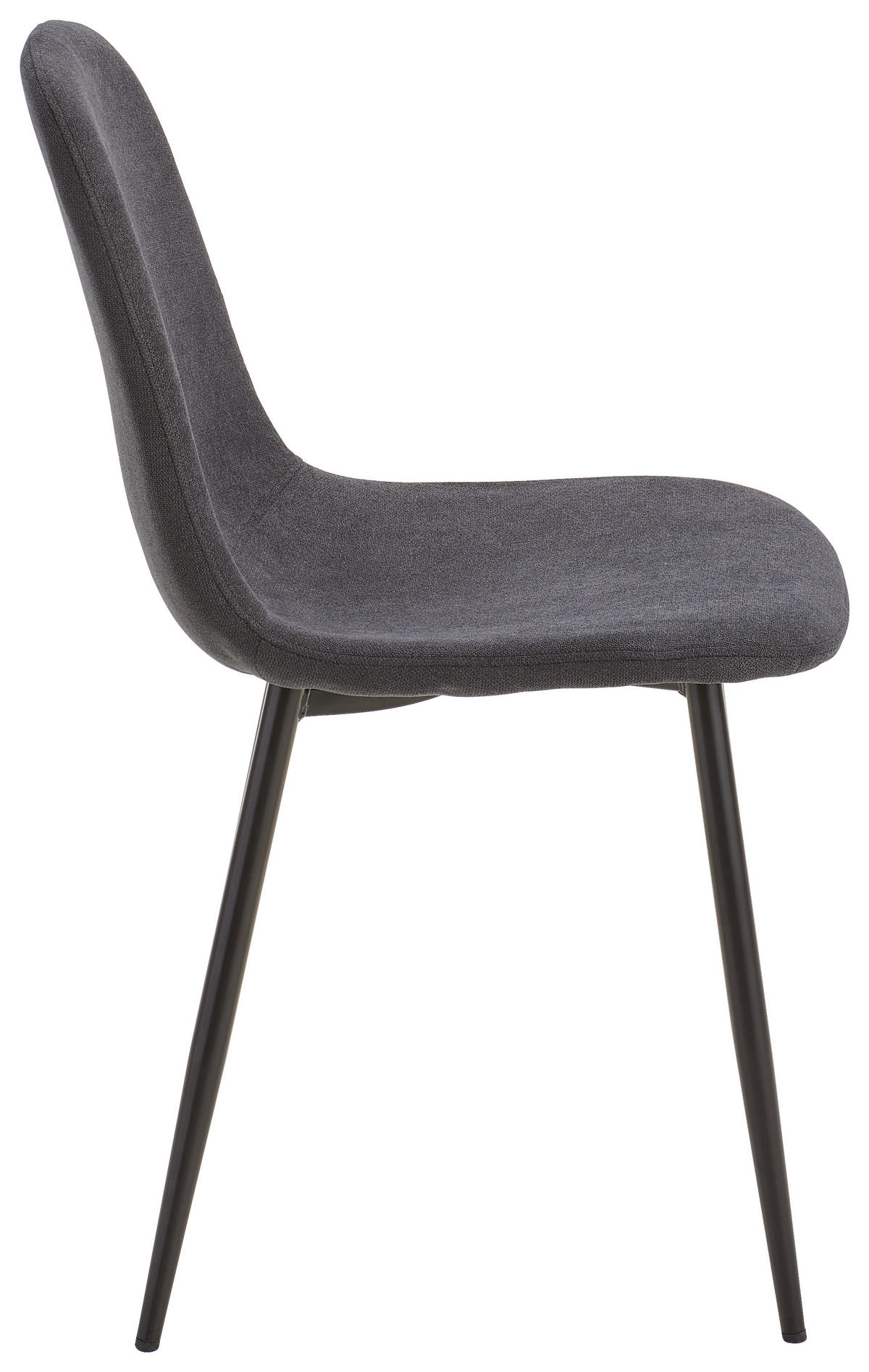 STUHL  in Eisen Mikrofaser Metall, Textil  - Schwarz, Basics, Textil/Metall (43/85/54cm) - P & B