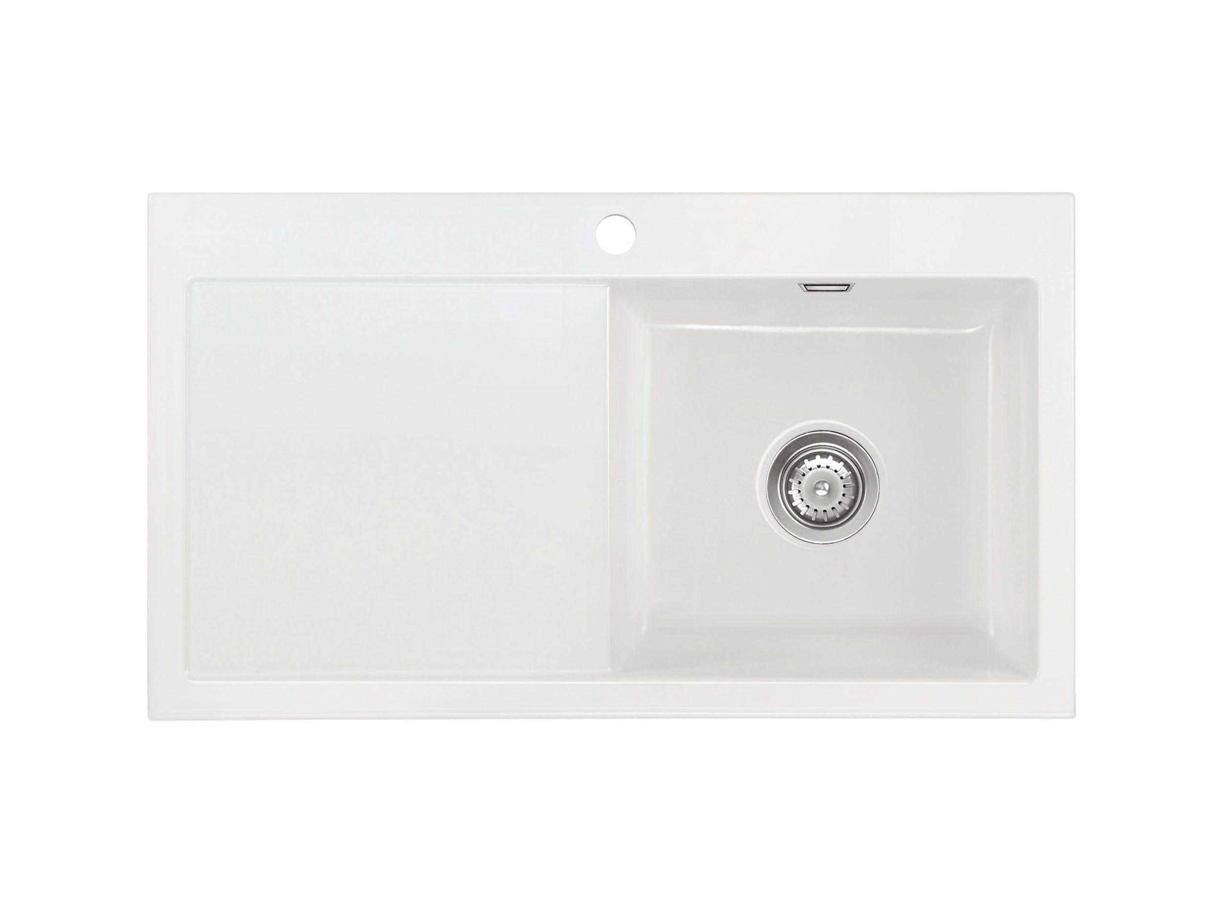 Systemceram Spüle Mera 90 Weiß Hochglanz 90x20x51 cm