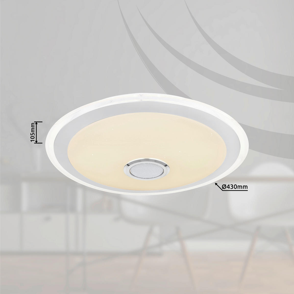 LED-TAKLAMPA 24 W 43/10,5 cm  - klar/vit, Klassisk, metall/plast (43/10,5cm) - Globo