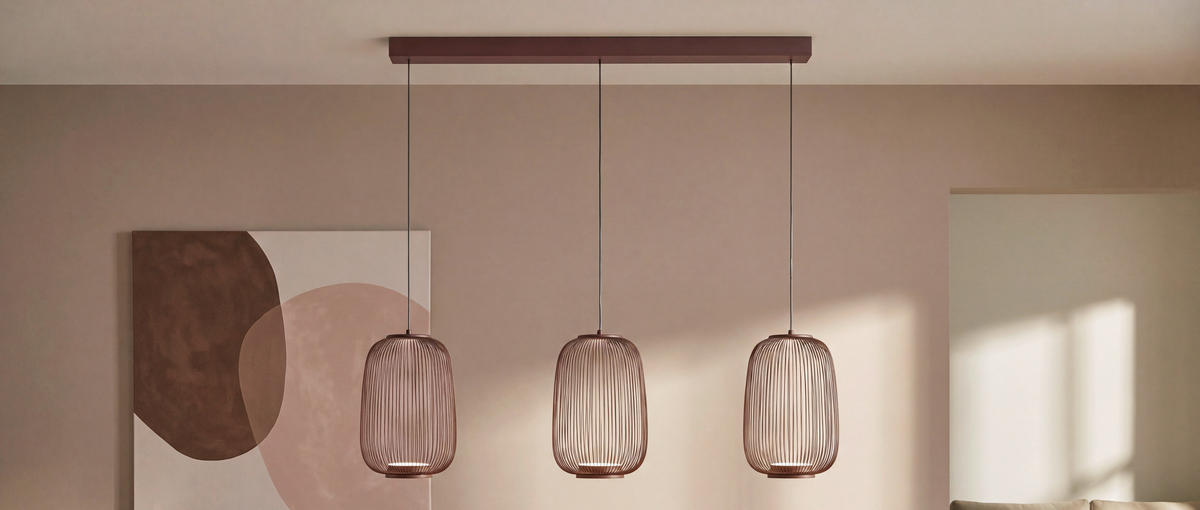 LED-HÄNGELEUCHTE 102,5/22,5/50-150 cm    - Braun, Design, Kunststoff/Metall (102,5/22,5/50-150cm) - Dieter Knoll