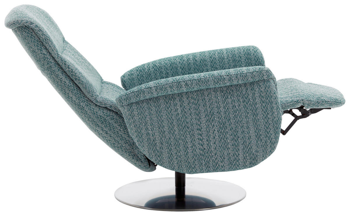 RELAXSESSEL Flachgewebe Relaxfunktion, Kopfteilverstellung, Fußteilverstellung, Rücken echt    - Edelstahlfarben/Petrol, Design, Textil/Metall (71/112/83cm) - Dieter Knoll