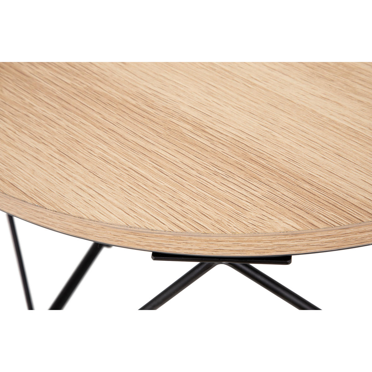 COUCHTISCH rund Schwarz, Eichefarben  - Eichefarben/Schwarz, Design, Holzwerkstoff/Metall (50/40/40/36/50/40cm) - MID.YOU