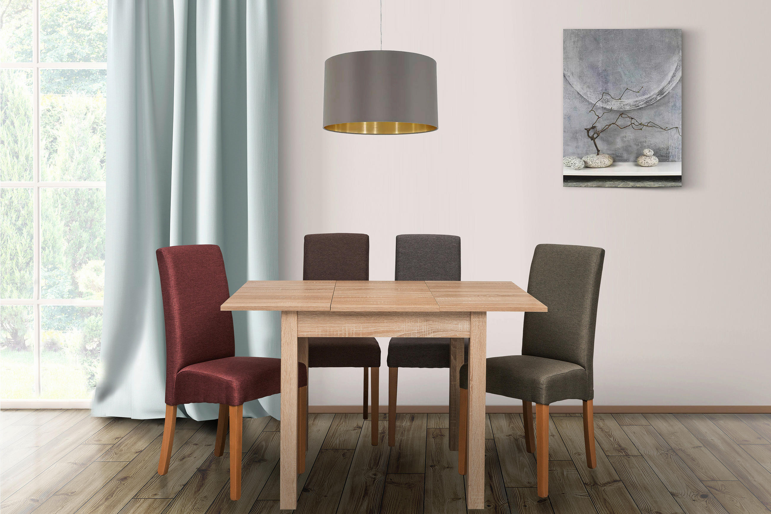 ESSTISCH Sonoma Eiche rechteckig  ausziehbar  - Sonoma Eiche, Design, Holzwerkstoff (80/80/76,5cm) - MID.YOU