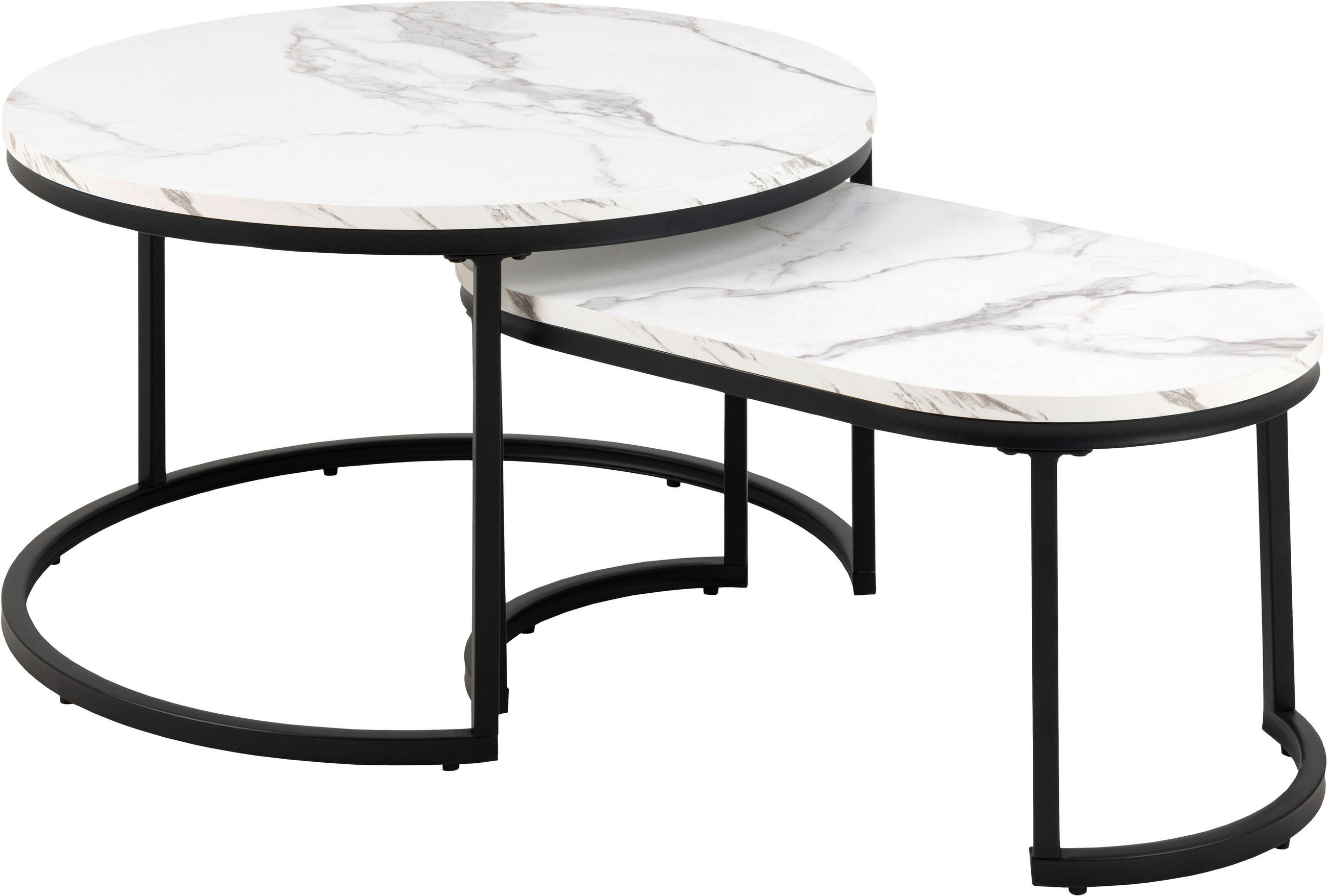 SOFFBORD SET i 70/70/42 cm  - vit/svart, Design, metall (70/70/42cm) - MID.YOU