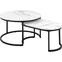 COUCHTISCHSET in 70/70/42 cm  - Ahornfarben/Schwarz, Design, Metall (70/70/42cm) - MID.YOU