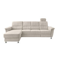 ECKSOFA Beige Chenille  - Chromfarben/Beige, KONVENTIONELL, Textil/Metall (165/292cm) - Livetastic