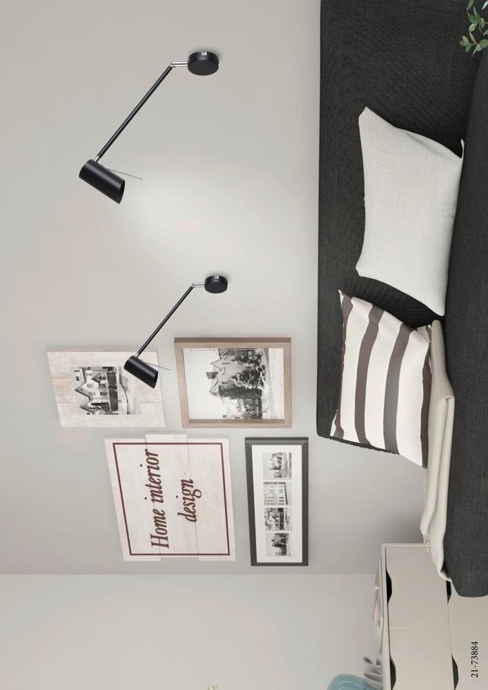 WANDLEUCHTE 32,5/8/40 cm   - Schwarz, Design, Metall (32,5/8/40cm)