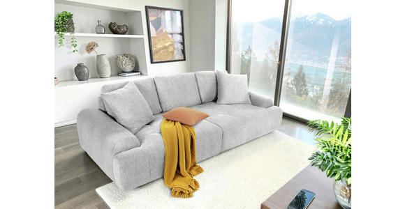 BIGSOFA Flachgewebe Beige  - Beige/Schwarz, KONVENTIONELL, Kunststoff/Textil (276/95/130cm) - Carryhome