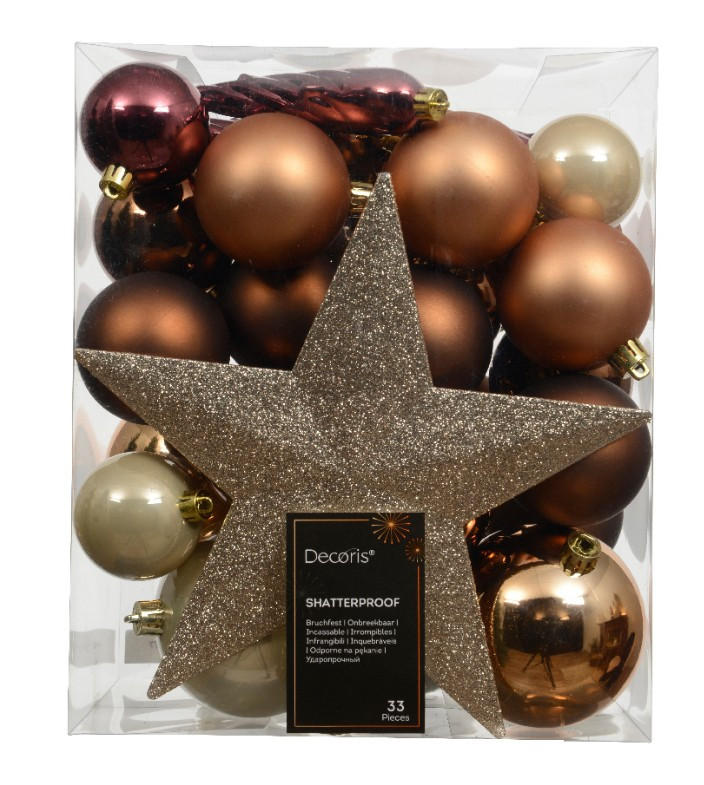 CHRISTBAUMKUGEL-SET  - Basics (8,00/8,00/8,00cm) - X-Mas