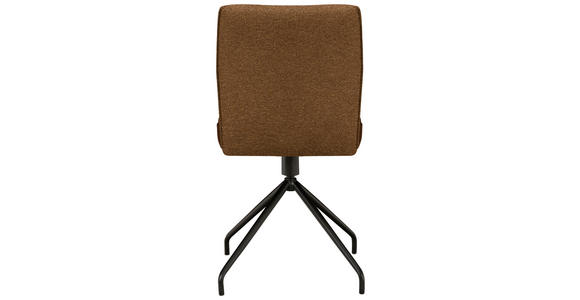 STUHL  , Stoffauswahl, Typenauswahl, Sitzfläche 360° drehbar  , Webstoff, Mikrofaser  ,  - Rostfarben/Schwarz, Design, Textil/Metall (49/91/60cm) - Moderano