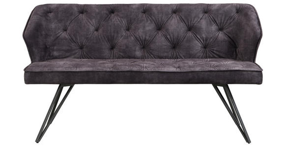 SITZBANK 157/85/59 cm  in Anthrazit, Schwarz  - Anthrazit/Schwarz, Design, Textil/Metall (157/85/59cm) - Carryhome