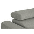 ECKSOFA in Struktur Hellgrau  280/205 cm  - Hellgrau/Schwarz, Design, Textil/Metall (280/205cm) - Xora