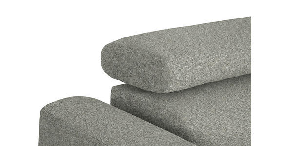 ECKSOFA in Struktur Hellgrau  280/205 cm  - Hellgrau/Schwarz, Design, Textil/Metall (280/205cm) - Xora
