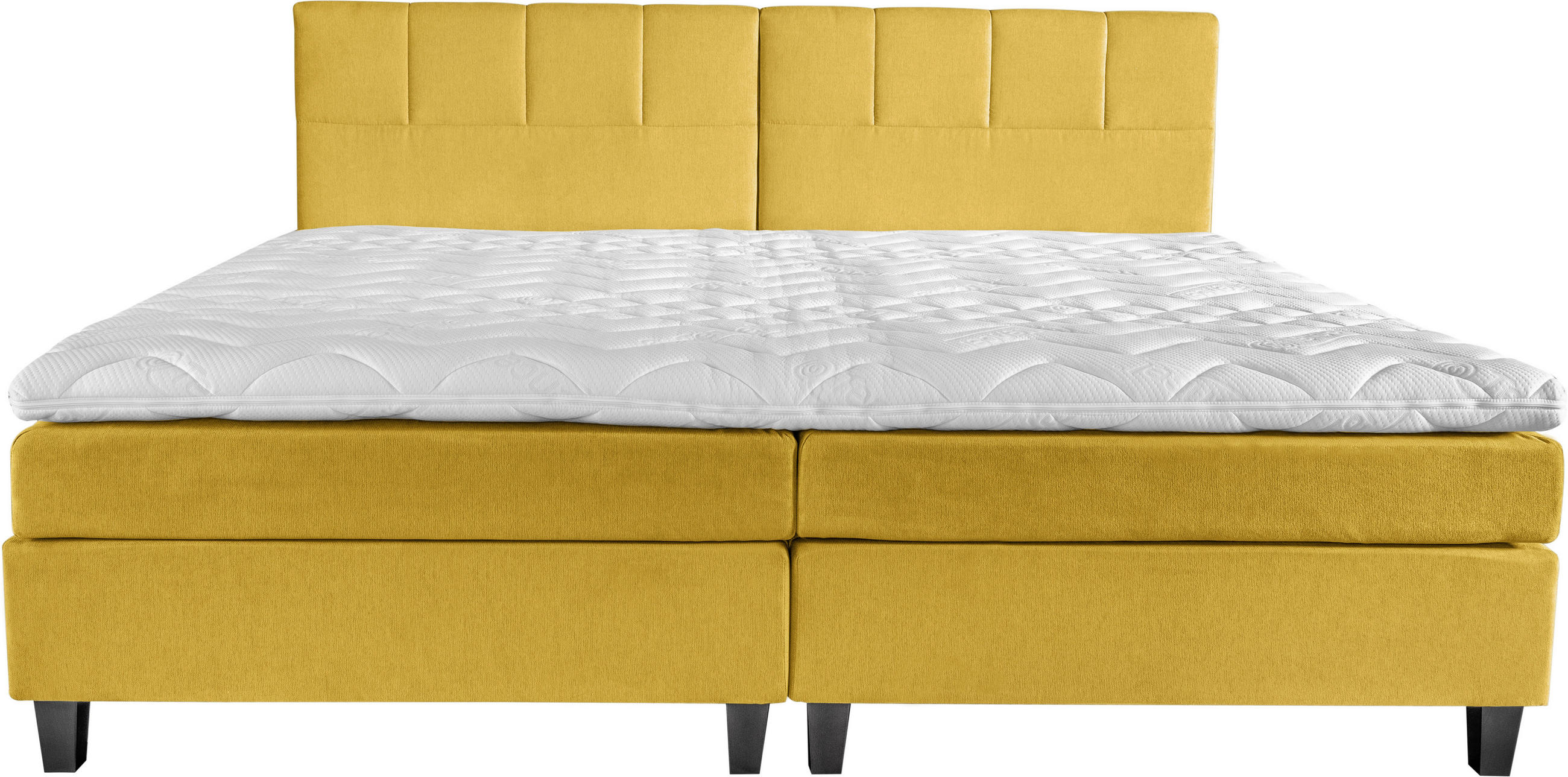 BOXSPRINGBETT 240/200 cm  in Gelb, Honig  - Wengefarben/Gelb, Trend, Holz/Textil (240/200cm) - Esposa
