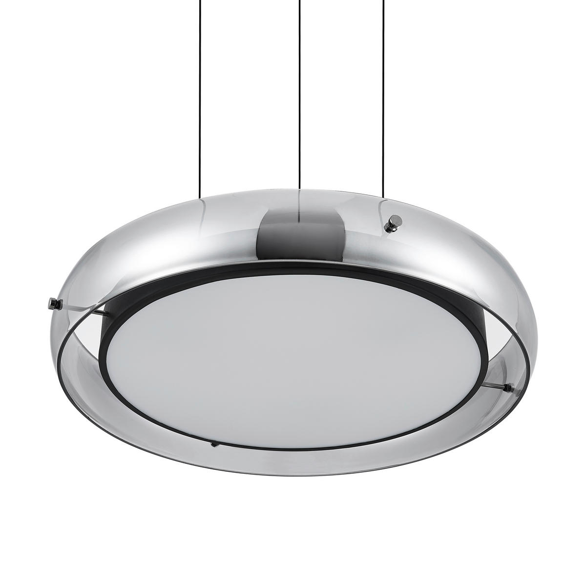 LED-HÄNGELEUCHTE Homam 50/20-150 cm   - Schwarz/Grau, Basics, Glas/Kunststoff (50/20-150cm) - Dieter Knoll
