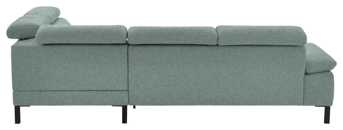 ECKSOFA in Flachgewebe Mintgrün  - Schwarz/Mintgrün, Design, Holzwerkstoff/Textil (272/217cm) - Pure Home Comfort
