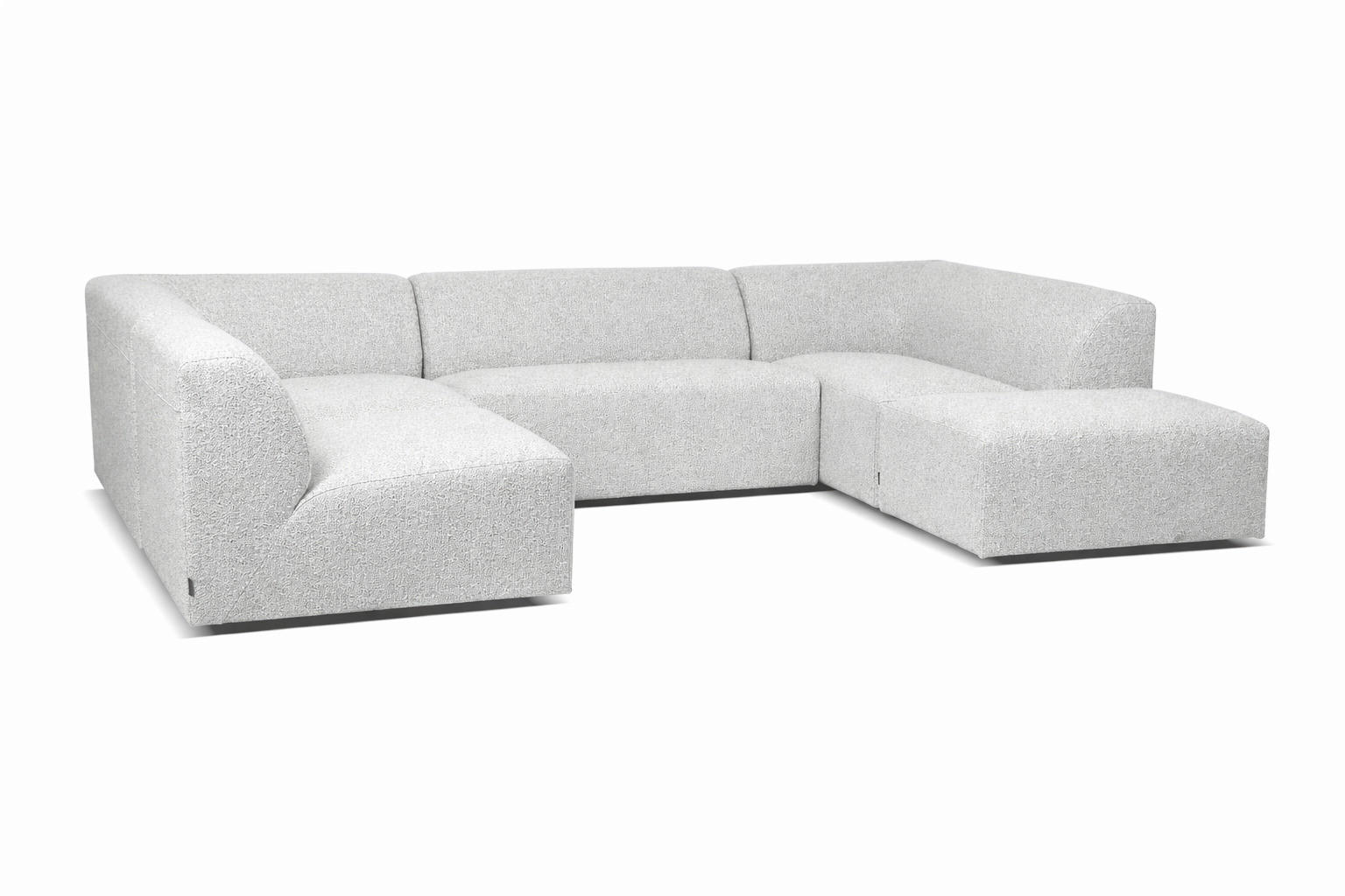 WOHNLANDSCHAFT HECTOR Hellgrau  - Hellgrau/Schwarz, Design, Textil (214/307/193cm) - Livetastic