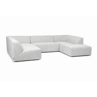 WOHNLANDSCHAFT HECTOR Hellgrau  - Hellgrau/Schwarz, Design, Textil (214/307/193cm) - Livetastic
