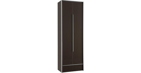 GARDEROBENSCHRANK 63/189/38 cm  - Anthrazit/Alufarben, Design, Glas/Holzwerkstoff (63/189/38cm) - Dieter Knoll